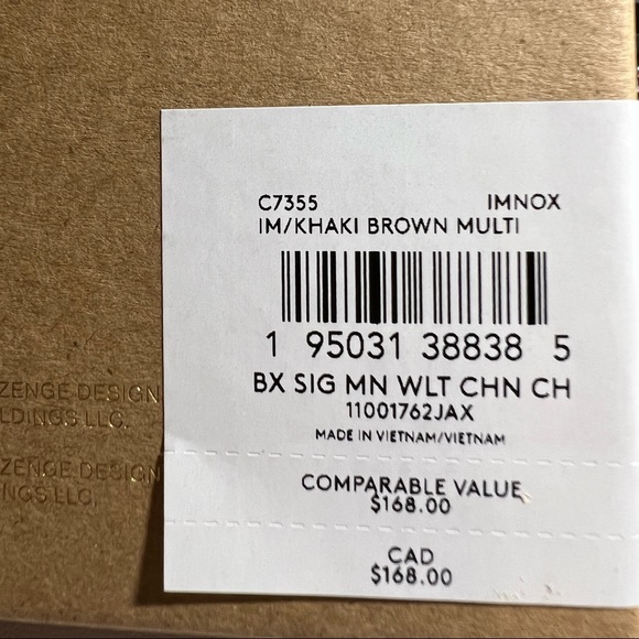 *NWT* Coach Boxed Mini Wallet On A Chain In Blocked Signature Canvas Gift 🎁 Set - Picture 7 of 7